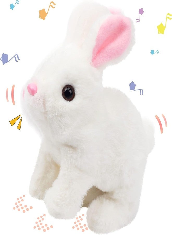 Bitrexup Hopping Walking Bunny Toy with Sounds, Jumping Rabbit Wiggling Ears, Twitching Mouth and Nose, Educational Interactive Bunny Rabbit Toy for Baby Kids - Image 3